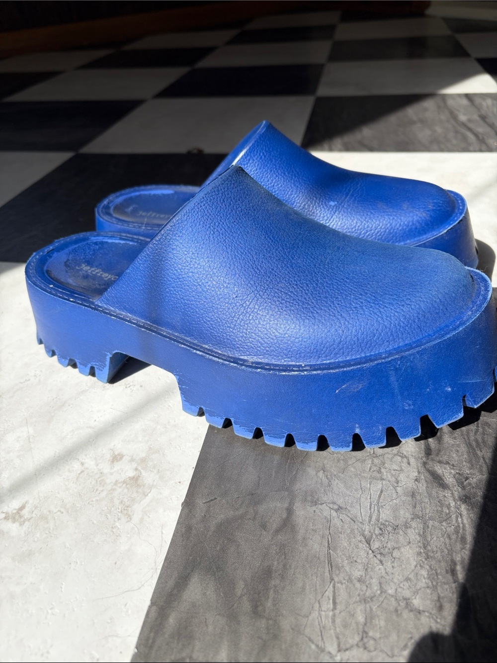 Jeffrey Campbell Bright Blue Slip-On Clogs
